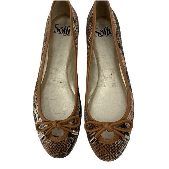 Womens Sofft Ballet Flats Shoes Exotic Reptile Vegan Size 7 0174 EUC - Picture 3 of 9